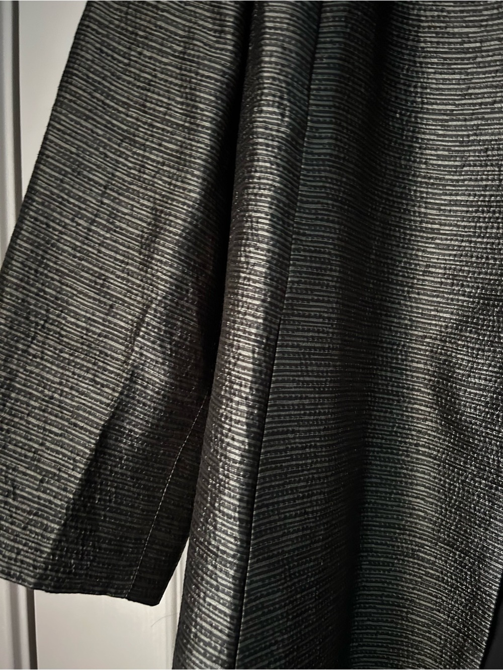 Eileen Fisher Metallic Charcoal Open-Front Coat - Picture 4 of 6
